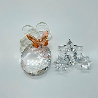 2pc Swarovski Crystal Ornaments, Butterfly & Twinkling Stars
