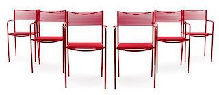 * Giandomenico Belotti (Italian, 1922-2004), ALIAS, designed in 1979, a set of six Spaghetti chairs