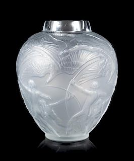 Rene Lalique, (French, 1860-1945), Archers vase, model no. 893, c. 1921