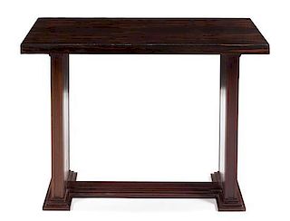 An Art Deco Rosewood Console Table Height 29 x width 39 1/2 x depth 21 1/2 inches