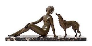 * Ugo Cipriani, (Italian, 1887-1960), Reclined Woman with Dog