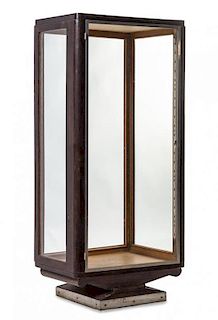 * An Art Deco Style Hardwood Vitrine Cabinet Height 54 1/2 x width 24 1/4 x depth 18 1/4 inches