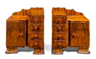 A Pair of Art Nouveau Side Tables Height 25 1/2 x width 23 x depth 16 inches