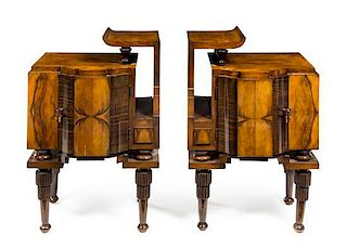 A Pair of Czechoslovakian Art Nouveau Side Tables Height 28 3/4 x width 19 x depth 13 inches
