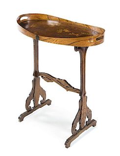 Emile Galle (French, 1846-1904), FRANCE, EARLY 20TH CENTURY, an Art Nouveau marguetry occasional table
