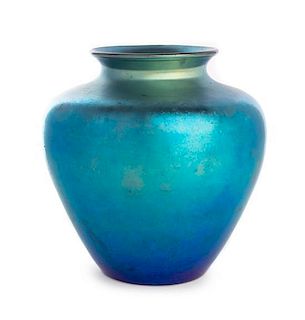 Steuben, a blue glass vase