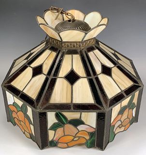 STAINED GLASS CEILING LIGHT FIXTURE LIMITED EDITION