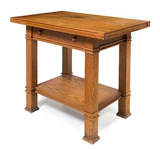Frank Lloyd Wright, (American, 1867-1959), Pedestal table for the Frank L. Smith Bank, Dwight, Illinois, c. 1905
