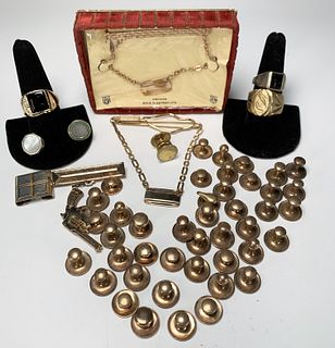 LOT OF MENS GOLD JEWELRY