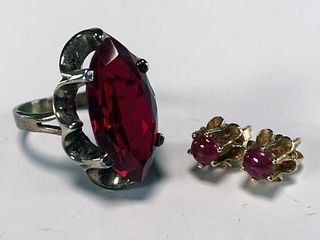 RUBY AND 14K GOLD JEWELRY