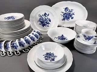 SELTMANN WELDEN BAVARIAN WEST GERMANY BLUE AND WHITE DISHES FOR 12