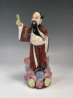 CHINESE PORCELAIN STATUE OF IMMORTAL 