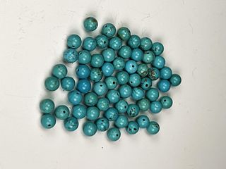 CHINESE TURQUOISE BEADS COLLECTION, 6.5 MM
