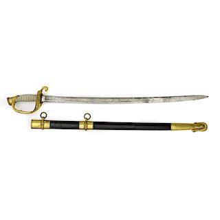 US Navy Model 1852 Identified Officer's Sword Manufactured by Ames