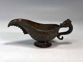 CHINESE BRONZE DRAGON WINE CUP