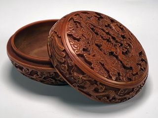 ANTIQUE CHINESE CARVED WOODEN BOX