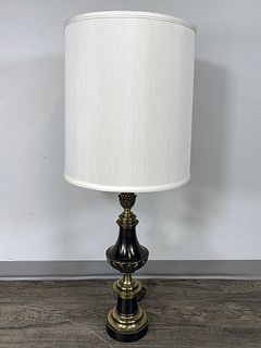 TALL MCM BRASS URN FORM LOTUS TABLE LAMP