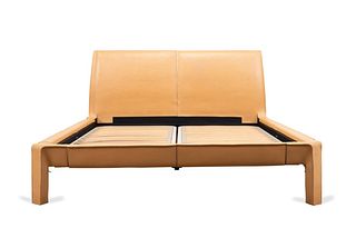 CASSINA CAB L50 TAUPE LEATHER BED FRAME