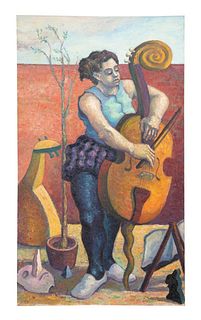 ROBERT JESSUP, 'MUSICIAN...' WOMAN WITH CELLO O/C