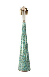 CONICAL MODERN CLOISONNE TABLE LAMP WITH SHADE