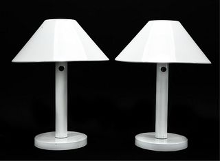 PR GERALD THURSTON STYLE WHITE METAL TABLE LAMPS