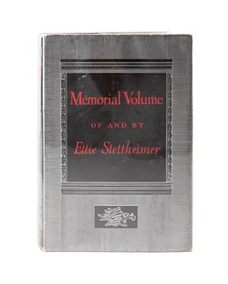 ETTIE STETTHEIMER MEMORIAL VOLUME PUBLISHED 1951