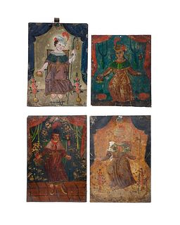 Four Mexican Retablos of the Holy Child of Atocha.