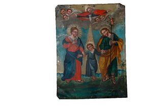 A Mexican Retablo of the Holy Family.