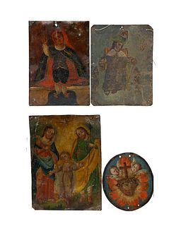 Four Mexican Retablos, the Sacred Heart and others.