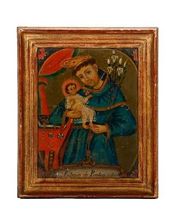 A Mexican Retablo of St. Anthony.