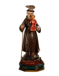Polychrome Wood Figure of St. Anthony.