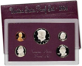 1984 United States Mint Proof Set 5 coins