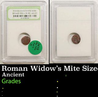 Roman Widow's Mite Sized Bronze Coin c. 50 BC-400 AD Graded BY INB
