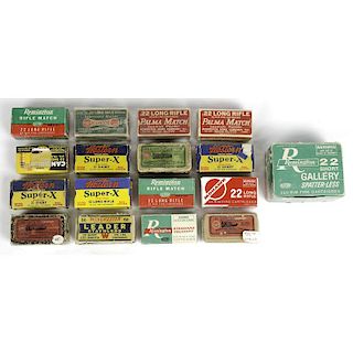 Lot of 17 Boxes of Collectible .22 Cartridges