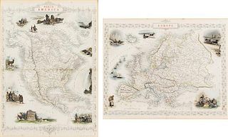 (MAPS) Two maps Engraved by J. Rapkin (vingettes by J, Marchand & J. Rogers) From Talis's Illustrated Atlas. Ca. 1853.