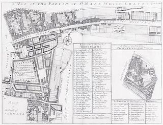 (MAPS) BLOME, RICHARD; COLE, BENJAMIN  Collection of three 18th century copper engraved maps of City Wards of London.