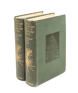 * (NATURAL HISTORY) BEAN, W.J. Trees and Shrubs Hardy in the British Isles. London, 1925. Fourth edition, revised. 2 vols. Il