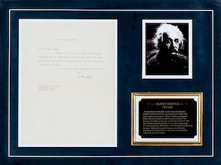 (AUTOGRAPH) EINSTEIN, ALBERT. T.N.S. Framed 25 x 25 inches. 4to, one page. 15 March 1943.