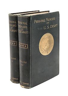 * GRANT, U.S. Personal Memoirs of U.S. Grant. New York: Charles L. Webster, 1885-1886. First edition. 2 vols. 8vo.