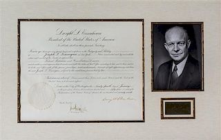 EISENHOWER, DWIGHT D. Document signed, Washington, June 24, 1955. Appointment. Countersigned by Dulles.