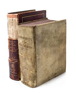 GROTTII, HUGONIS. De Jure ac Pacis Tres Libri. w/ translation. Frankfort, 1699. Second edition, corrected. 8vo, full vellum.