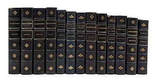 * (BINDINGS) (BIOGRAPHIES)  Group of 13 vols. Various authors, places, and dates. Many illustrated. All 3/4 blue morocco on b
