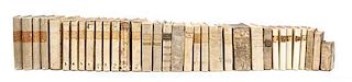 (BINDINGS) CHURCH HISTORY. A collection of 61 full vellum books. Various places, various dates. 4tos and 8vos.