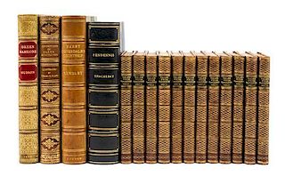 * (BINDINGS) (FICTION)  Group of 5 titles in 16 volumes. Various authors, places and dates.