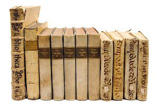 (BINDINGS) (JESUITICA). Collection of 11 vellum books. Various places, various dates.