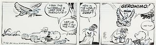 (KELLY, WALT) A three panel comic strip of "Pogo", dated July 10, 1967. Frame size: 23 x 46 cm.