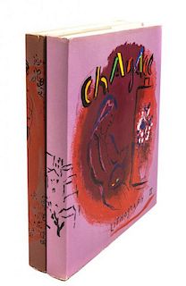 (ART) CHAGALL, MARC. The Lithogrpahs of Chagall.  Vols. I and II. Both with original lithographs. 1960 and 1963.