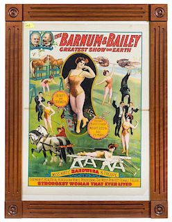 * (CIRCUS) BARNUM AND BAILEY, Poster, Katie Sandwina, Beauty and Strength, 1912, Strobridge litho Co, 40 x 30 inches.