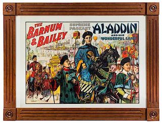 * (CIRCUS) BARNUM AND BAILEY, Poster, Aladdin and his Wonderful Lamp, [1918], Strobridge litho Co, 40 x 30 inches.