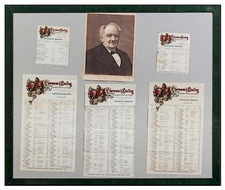 * (CIRCUS) BARNUM AND BAILEY, Photo and route cards, 1918-1912, 24 3/4 x 32 1/2 inches.